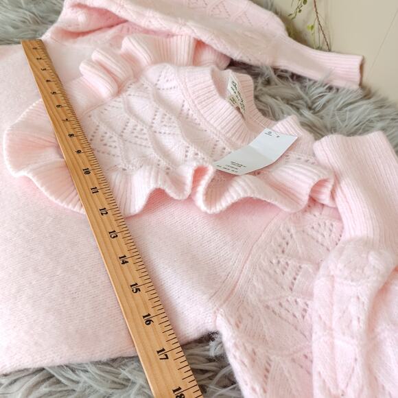 Miss Selfridge Pink Knit Frill Cute Bodycon Dress 6 - Picture 8 of 10